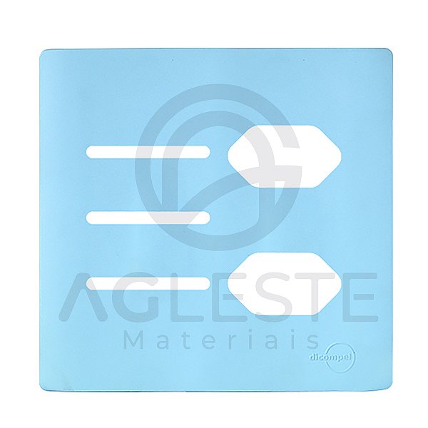 PLACA P/ 3 TECLAS + 2 TOMADAS  4X4 - NOVARA AZUL CELESTE