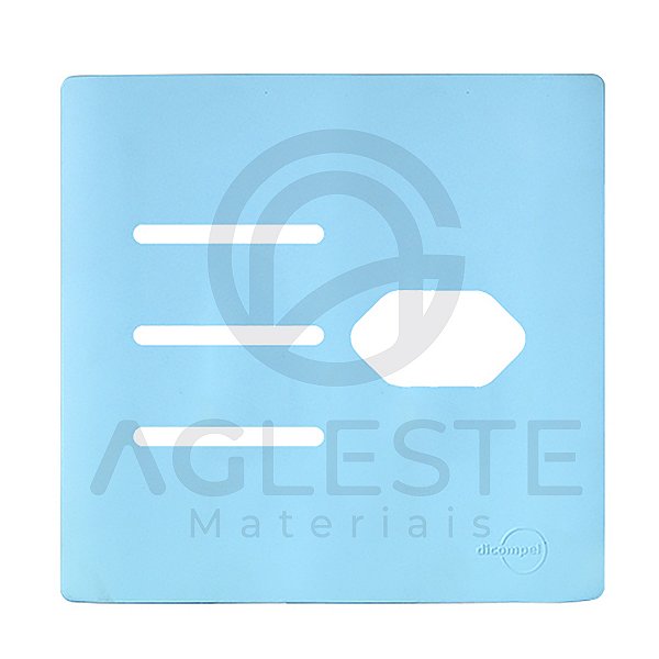 PLACA P/ 3 INTERRUPTORES + TOMADA  4X4 - NOVARA AZUL CELESTE