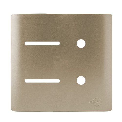 PLACA P/ 2 INTERRUPTORES + 2 FUROS COM SUPORTE 4X4 - NOVARA CHAMPANHE