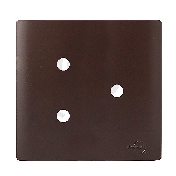 PLACA P/ 3 FUROS COM SUPORTE  4X4 - NOVARA MARROM FOSCO