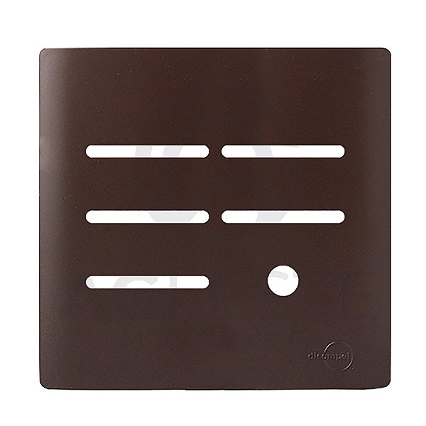 PLACA P/ 5 INTERRUPTORES + FURO  4X4 - NOVARA MARROM FOSCO