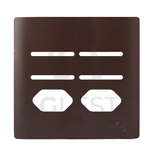 PLACA P/ 4 INTERRUPTORES + 2 TOMADAS COM SUPORTE 4X4 - DICOM