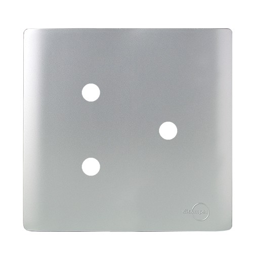 PLACA P/ 3 FUROS COM SUPORTE  4X4 - DICOMPEL NOVARA PRATA