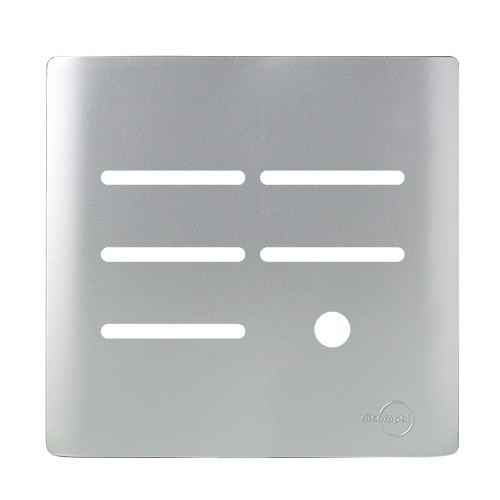 PLACA P/ 5 INTERRUPTORES + FURO  4X4 - DICOMPEL NOVARA PRATA
