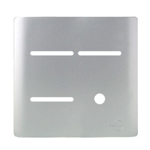 PLACA P/ 3 INTERRUPTORES + 1 FURO COM SUPORTE 4X4 - NOVARA PRATA