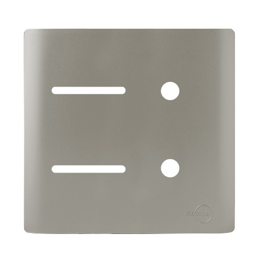 PLACA P/ 2 INTERRUPTORES + 2 FUROS C/ SUPORTE 4X4 - NOVARA AÇO