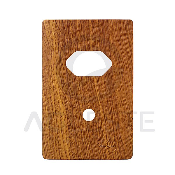 PLACA P/ 1 TOMADA + FURO COM SUPORTE 4X2 - NOVARA CUMARU