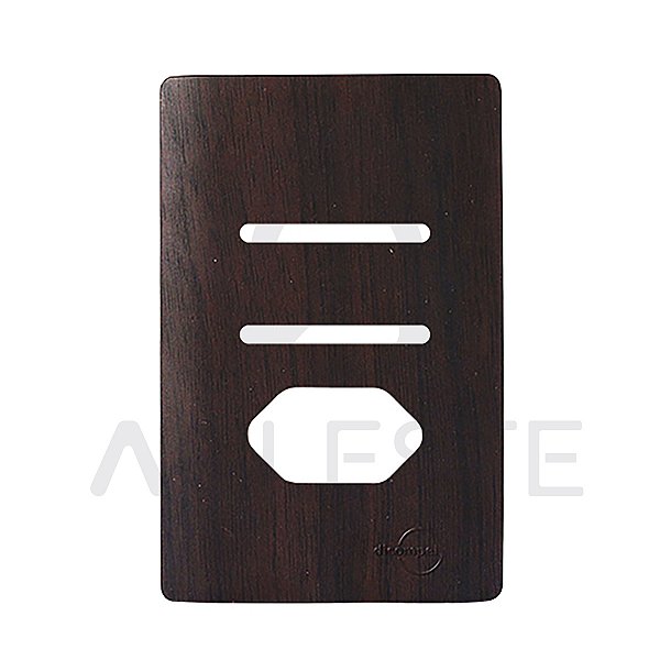 PLACA P/ 2 TECLAS HORI. + TOMADA C/SUPORTE 4X2 NOVARA TABACO