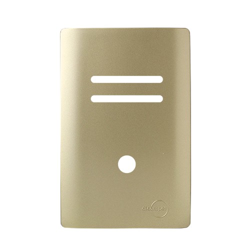 PLACA P/ 2 INTERRUPTORES + FURO 4X2 - DICOMPEL NOVARA DOURADO