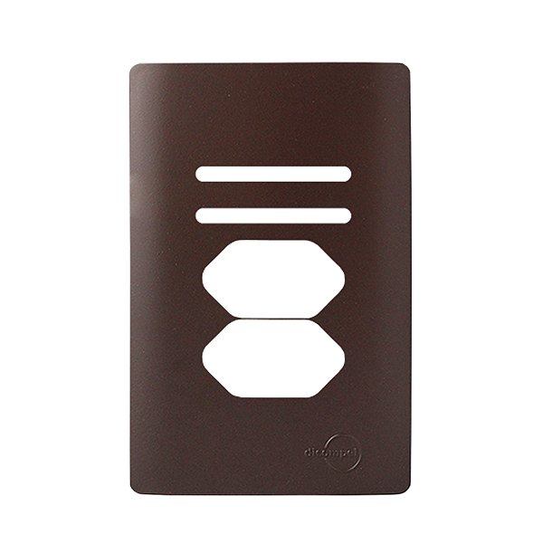 PLACA P/ 2 INTERRUPTORES + 2 TOMADAS COM SUPORTE (ESPECIAL)