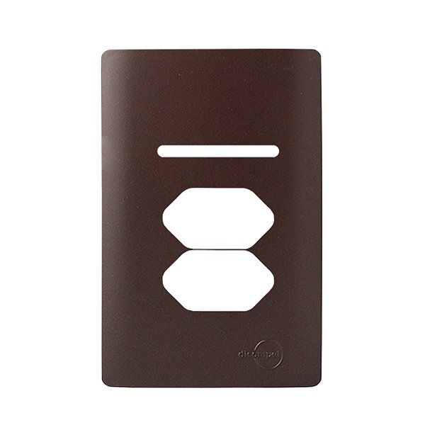 PLACA P/ 1  INTERRUPTOR + 2 TOMADAS COM SUPORTE 4X2 - DICOMP