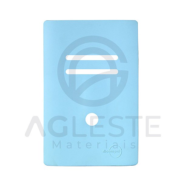 PLACA P/ 2 TECLAS + FURO 4X2 - NOVARA AZUL CELESTE