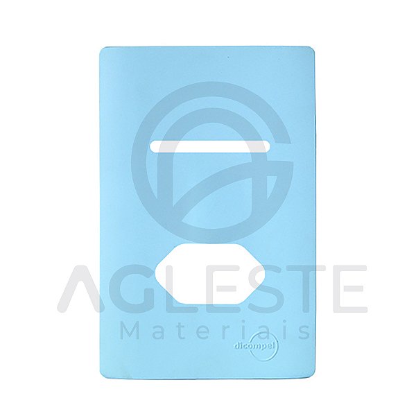 PLACA P/ 1 INTERRUPTOR + TOMADA  4X2 - NOVARA AZUL CELESTE