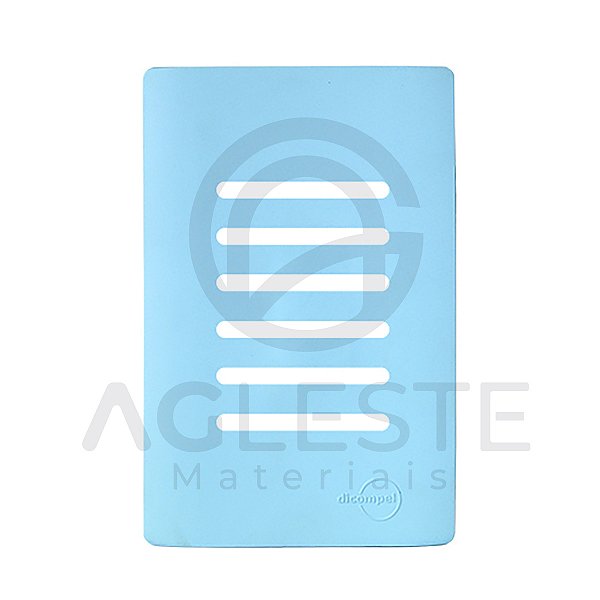 PLACA P/ 6 TECLAS COM SUPORTE (ESPECIAL) 4X2 -NOVARA CELESTE