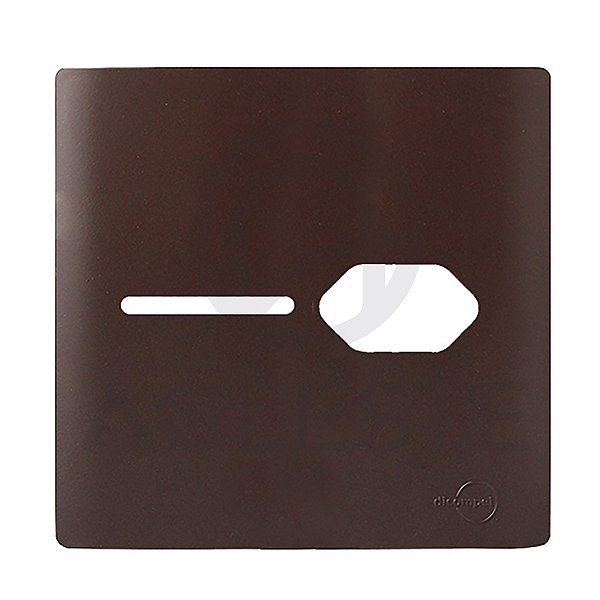 PLACA P/ 1 TECLA + TOMADA COM SUPORTE 4X4 - NOVARA MARROM .F