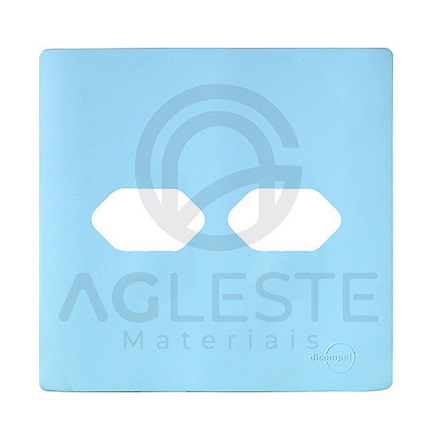 PLACA P/ 2 TOMADAS  COM SUPORTE 4X4 - NOVARA AZUL CELESTE