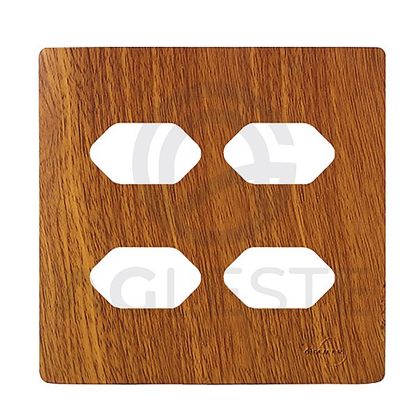 PLACA P/ 4 TOMADAS COM SUPORTE 4X4 - DICOMPEL NOVARA CUMARU