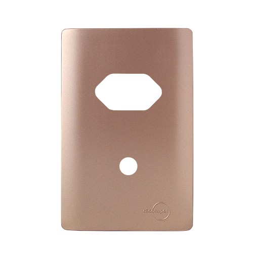 PLACA P/ 1 TOMADA + FURO 4X2 - NOVARA OURO ROSE