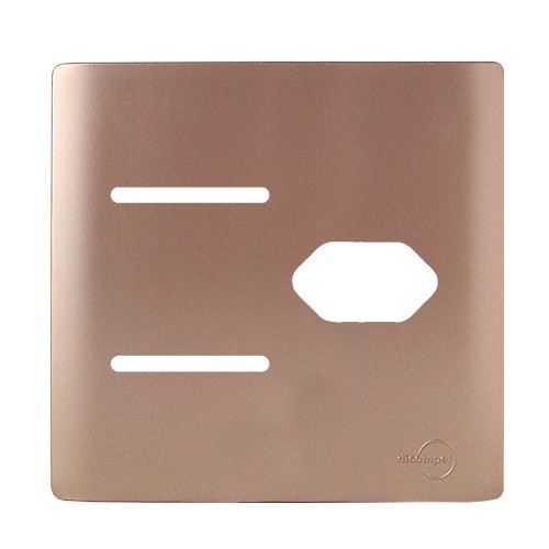 PLACA P/ 2 INTERRUPTORES + TOMADA  4X4 - NOVARA OURO ROSE