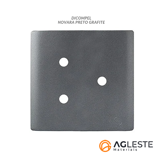 PLACA P/ 3 FUROS COM SUPORTE 4X4 - NOVARA PRETO GRAFITE