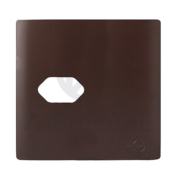 PLACA P/ 1 TOMADA HORI. COM SUPORTE 4X4 - NOVARA MARROM .F