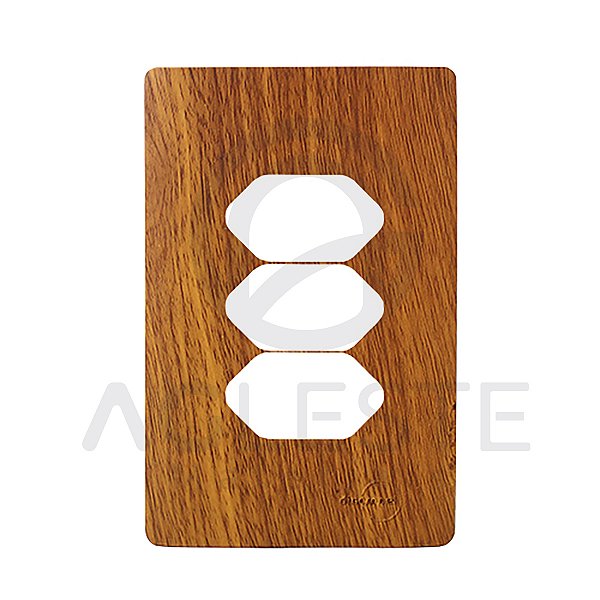 PLACA P/ 3 TOMADAS COM SUPORTE 4X2 - NOVARA CUMARU