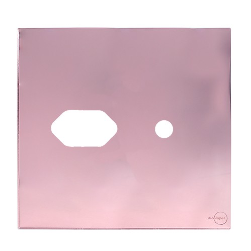 PLACA P/1 TOMADA + FURO COM SUPORTE 4X4 - NOVARA GLASS OURO ROSE