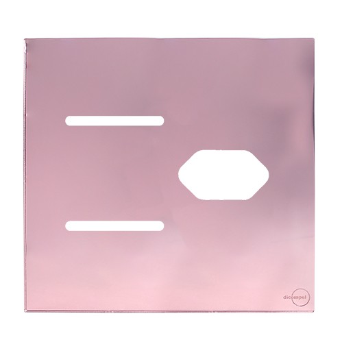 PLACA P/ 2 INTERRUPTORES + TOMADA C/SUPORTE 4X4-NOVARA GLASS OURO ROSE