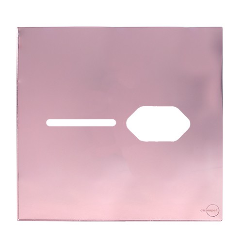 PLACA P/ 1 INTERRUPTOR + TOMADA COM SUPORTE 4X4 - NOVARA GLASS OURO ROSE