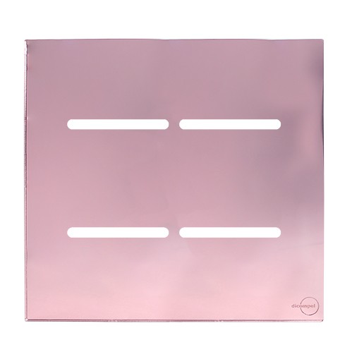 PLACA P/ 4 INTERRUPTORES COM SUPORTE 4X4 - NOVARA GLASS OURO ROSE