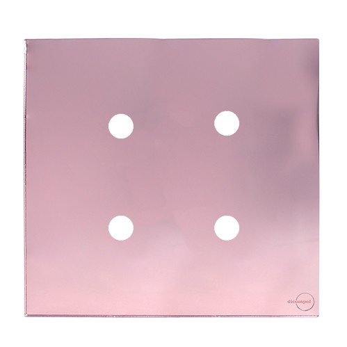 PLACA COM 4 FUROS COM SUPORTE 4X4 - NOVARA GLASS OURO ROSE