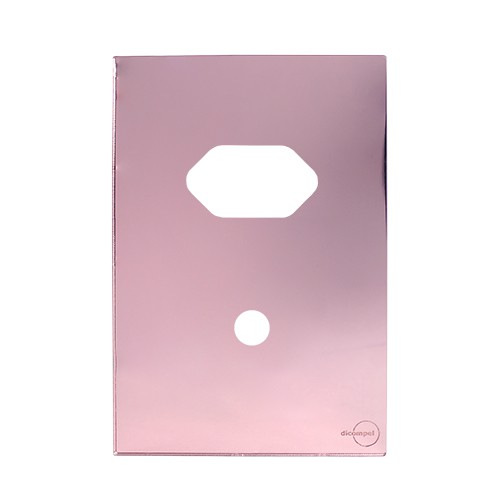 PLACA P/ 1 TOMADA + FURO COM SUPORTE 4X2 - NOVARA GLASS OURO ROSE