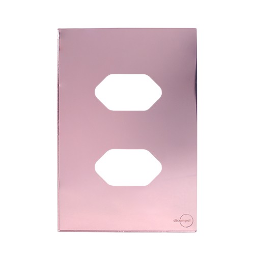 PLACA P/ 2 TOMADAS SEPARADAS C/SUPORTE 4X2 - NOVARA GLASS OURO ROSE