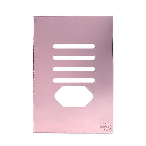 PLACA P/ 4 INTERRUPTORES + TOMADA C/ SUPORTE (ESPECIAL) 4X2 - NOVARA GLASS OURO ROSE