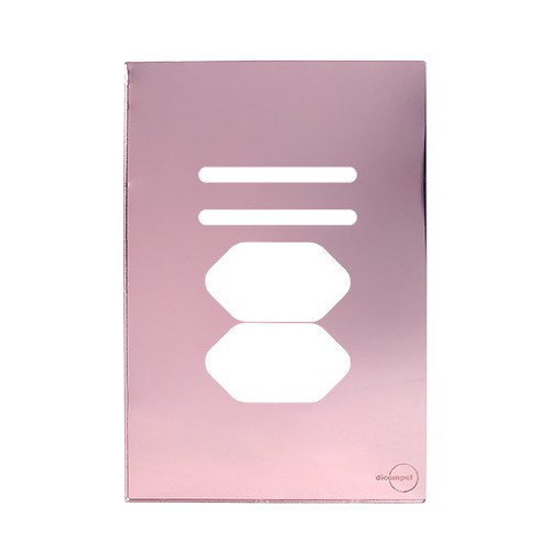 PLACA P/ 2 INTERRUPTORES + TOMADA DUPLA (ESPECIAL)4X2 - NOVARA GLASS OURO ROSE