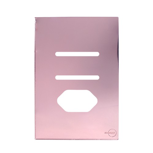 PLACA P/ 2 INTERRUPTORES + TOMADA C/SUPORTE 4X2-NOVARA GLASS OURO ROSE