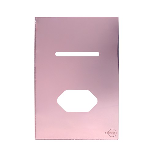 PLACA P/ 1 INTERRUPTOR + TOMADA C/SUPORTE  4X2 -NOVARA GLASS OURO ROSE