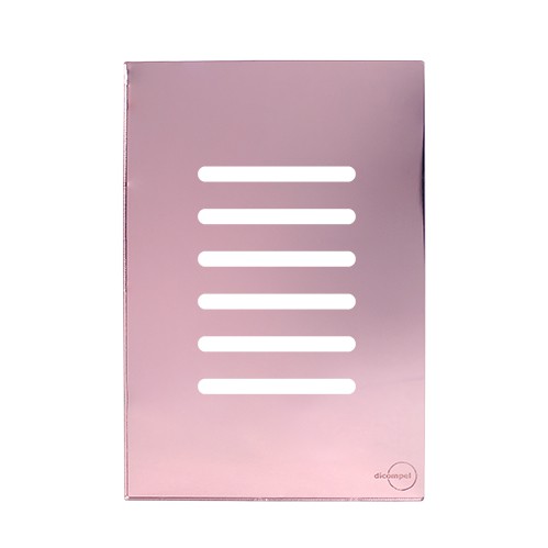 PLACA P/ 6 INTERRUPTORES C/ SUPORTE 4X2 (ESPECIAL) - NOVARA GLASS OURO ROSE