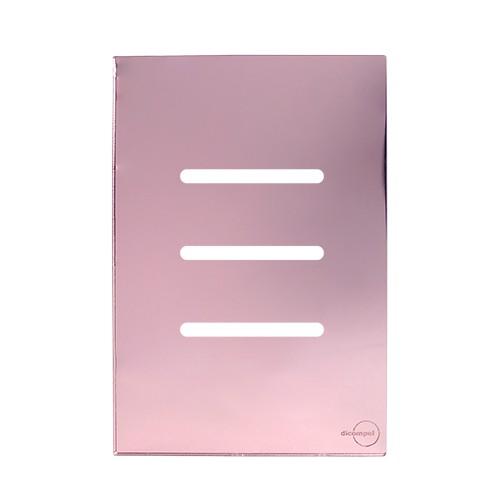 PLACA P/ 3 INTERRUPTORES HORIZONTAL C/SUPORTE 4X2 - NOVARA GLASS OURO ROSE