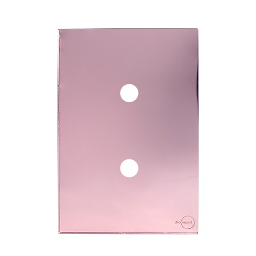 PLACA COM 2 FUROS COM SUPORTE 4X2 - NOVARA GLASS OURO ROSE