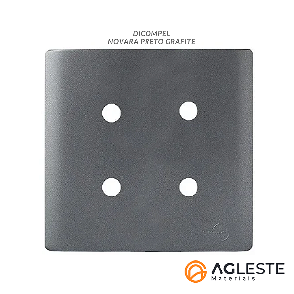 PLACA P / 4 FUROS COM SUPORTE 4X4 - NOVARA PRETO GRAFITE