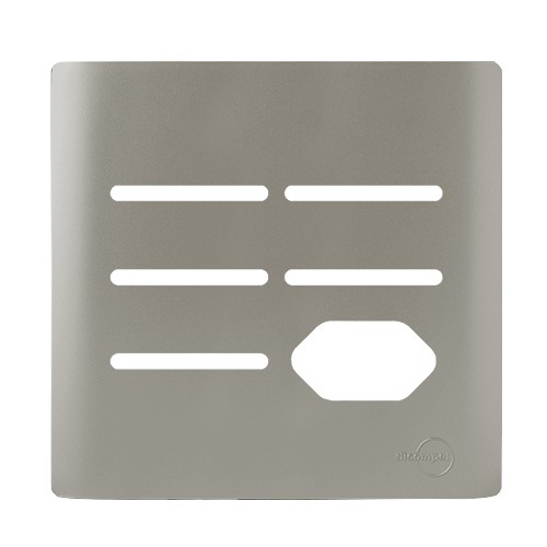 PLACA P/ 5 INTERRUPTORES +  TOMADA C/ SUPORTE 4X4 - NOVARA AÇO