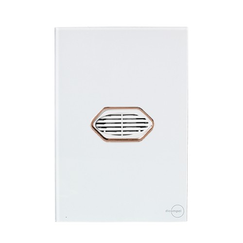 CJ CAMPAINHA CIGARRA BIVOLT (SOM)4X2 - NOVARA GLASS BRANCO / ROSE