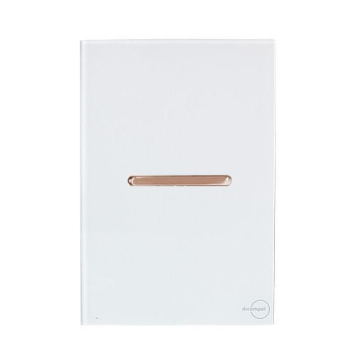 CJ INTERRUPTOR PARALELO HORIZONTAL 4X2 - NOVARA GLASS BRANCO OURO ROSE