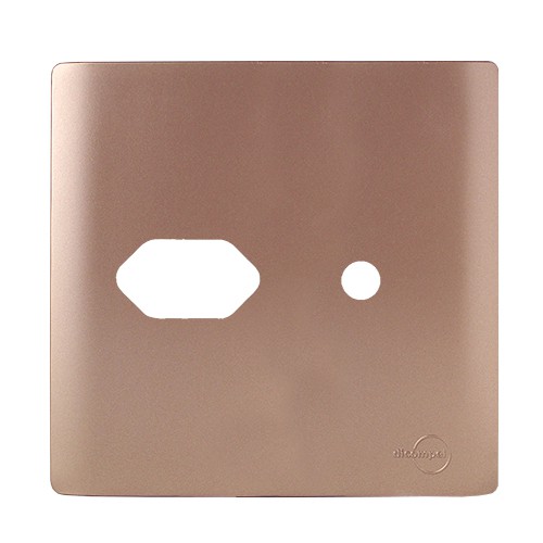 PLACA P/ 1 TOMADA + FURO  4X4 - NOVARA OURO ROSE