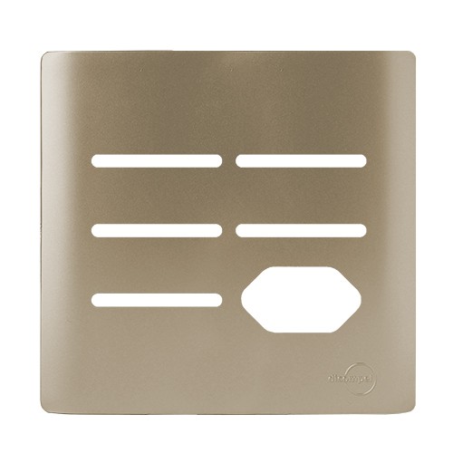 PLACA P/ 5 INTERRUPTORES +1 TOMADA COM SUPORTE 4X4 - NOVARA CHAMPANHE
