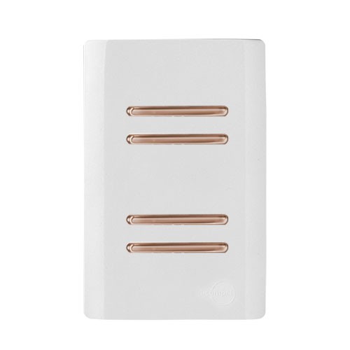 CJ INTERRUPTOR QUADRUPLO PARALELO (ESPECIAL) 4X2 - NOVARA BRANCO C/OURO ROSE