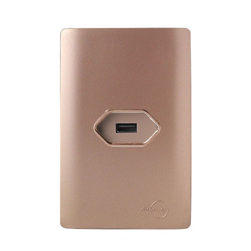 CJ ENTRADA USB 2.0 HORIZONTAL 4X2 - NOVARA OURO ROSE C/ OURO ROSE