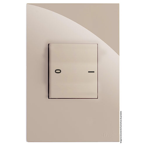 CJ INTERRUPTOR 1 TECLA DUPLA BIPOLAR SIMPLES 20A 4X2 - RECTA AREIA GLOSS
