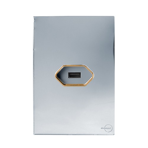 CJ ENTRADA USB 2.A COM SUPORTE 4X2 - GLASS ESPELHADA GOLD